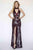 Jolene Collection - 18089 Plunging High Neck Fitted Dress with Slit In Red