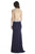 Jolene Collection - 17026 Bejeweled V-neck Dress In Blue and Neutral