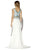 Jolene Collection - 16095 Two Piece Embellished V Neck Gown In White and Blue