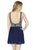 Jolene Collection - 17594 Sleeveless Beaded Mesh Short Dress In Blue