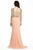 Jolene Collection - 17001 Beaded Jewel Trumpet Dress In Orange and Neutral