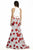 Jolene Collection - 17000 Sequined High Halter Trumpet Dress In Black and White