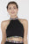 Jolene Collection - 18082 Two Piece Floral Applique Sheath Dress In Black and Multi-Color