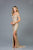 Scala - 48945 Sequined Off-Shoulder Sheath Dress In Neutral
