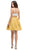 Eureka Fashion - 4300 Two Piece Lace Satin A-line Dress In Yellow