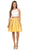 Eureka Fashion - 4300 Two Piece Lace Satin A-line Dress In Yellow