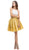 Eureka Fashion - 4300 Two Piece Lace Satin A-line Dress In Yellow