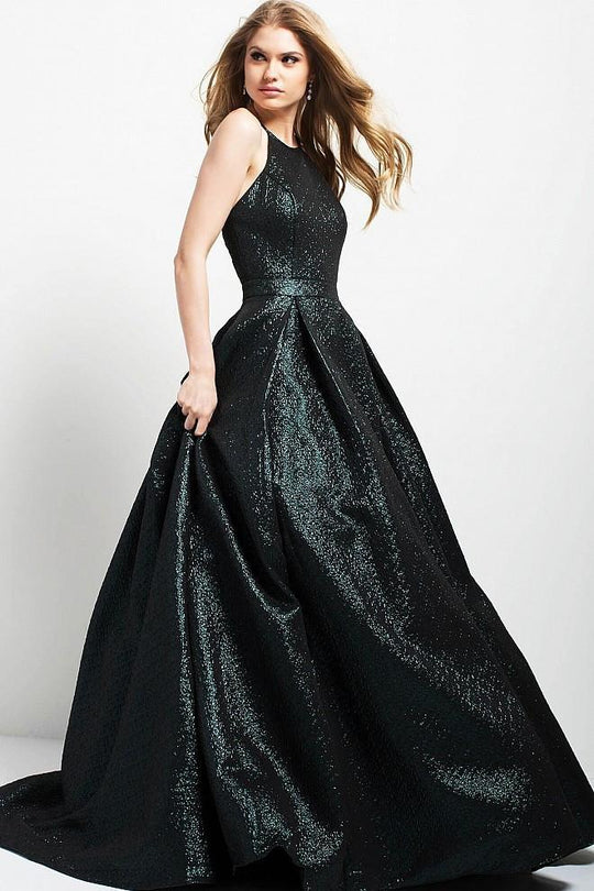 43092 Jacquard Jewel Pleated Ballgown
