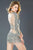 Bejeweled Long Sleeve Illusion Scoop Neck Sheath Dress 7757