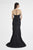 Saboroma - 4311 Illusion Jewel Mermaid Dress With Train In Black