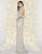 Mac Duggal Couture - 4316D Sequined Mesh Lace Gown in Silver and Gold