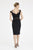 Saboroma - 4316 Cap Sleeve Strap-Accented Sheath Dress In Black