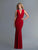 Saboroma - 4156 Jeweled Collar Strappy Back Sheath Gown In Red