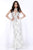 Shail K - 43171 Indian Inspired Embellished Gown With Tulle Cape In White