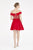 Saboroma - 4319 Two-Piece Beaded Applique A-Line Dress In Red