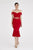 Saboroma - 4327 Off-Shoulder Trumpet Dress In Red