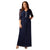 Alex Evenings - 432858 Front Ruched Embellished Plus Size Dress in Blue