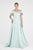 Saboroma - 4331 Folded Off-Shoulder Pleated A-Line Gown In Green