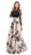 Eureka Fashion - 4333 Two Piece Floral Printed Lace A-line Dress In Neutral and Black