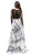 Eureka Fashion - 4333 Two Piece Floral Printed Lace A-line Dress In Black and White