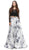 Eureka Fashion - 4333 Two Piece Floral Printed Lace A-line Dress In Black and White
