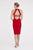 Saboroma - 4334 Beaded Bandeau Halter Style Sheath Knee Length Dress In Red