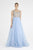 Saboroma - 4338 Crystal Embellished A-Line Dress In Blue
