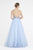 Saboroma - 4338 Crystal Embellished A-Line Dress In Blue