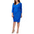 Alex Evenings - 434168 Lapel Collar Neoprene Plus Size Dress in Blue