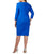 Alex Evenings - 434168 Lapel Collar Neoprene Plus Size Dress in Blue