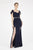 Saboroma - 4342 Embellished Butterfly Inspired Evening Gown In Blue