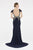 Saboroma - 4342 Embellished Butterfly Inspired Evening Gown In Blue