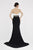Saboroma - 4343 Halter Mermaid Dress with Slit In Black