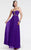 7366 Crystal-Crusted Keyhole Chiffon Gown