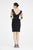Saboroma - 4347 Quarter Length Sleeve Bateau Fitted Dress In Black