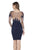 Terani Couture - Spectacular Illusion Mini Dress 1611C0001 In Blue