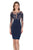 Terani Couture - Spectacular Illusion Mini Dress 1611C0001 In Blue