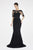 Saboroma - 4355 Lace Embroidered Bateau Mermaid Dress In Black