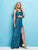 Mac Duggal Couture - 4356 Sequin Ornate Sheath Gown With Slit In Blue and Green