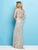 Mac Duggal Couture - 4356 Sequin Ornate Sheath Gown With Slit In Neutral and Silver