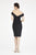 Saboroma - 4356 Off-Shoulder Fitted Knee Length Dress In Black