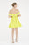 Saboroma - 4357 Off-Shoulder Pleated A-line Dress In Green