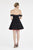 Saboroma - 4358 Fold-over Off-Shoulder A-line Dress In Black