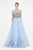 Saboroma - 4369 Embellished Off-Shoulder Ballgown With Curled Hem In Blue