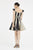 Saboroma - 4360 Two Tone Bateau A-line Dress In Gold