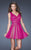 La Femme - 19403 Sequined V-neck Chiffon A-line Dress In Pink