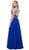 Sleeveless Beaded Halter Neck Long A-line Dress
