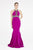 Saboroma - 4368 Beaded Embellished Racerback Mermaid Gown In Pink and Purple