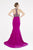Saboroma - 4368 Beaded Embellished Racerback Mermaid Gown In Pink and Purple