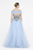 Saboroma - 4369 Embellished Off-Shoulder Ballgown With Curled Hem In Blue